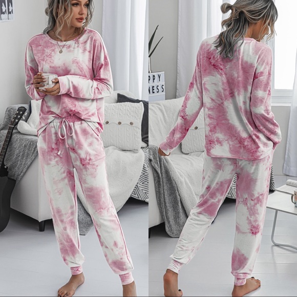 Stunning Mystery Other - 🆕Pink Tie Dye Long Sleeve Pants Lounge Set